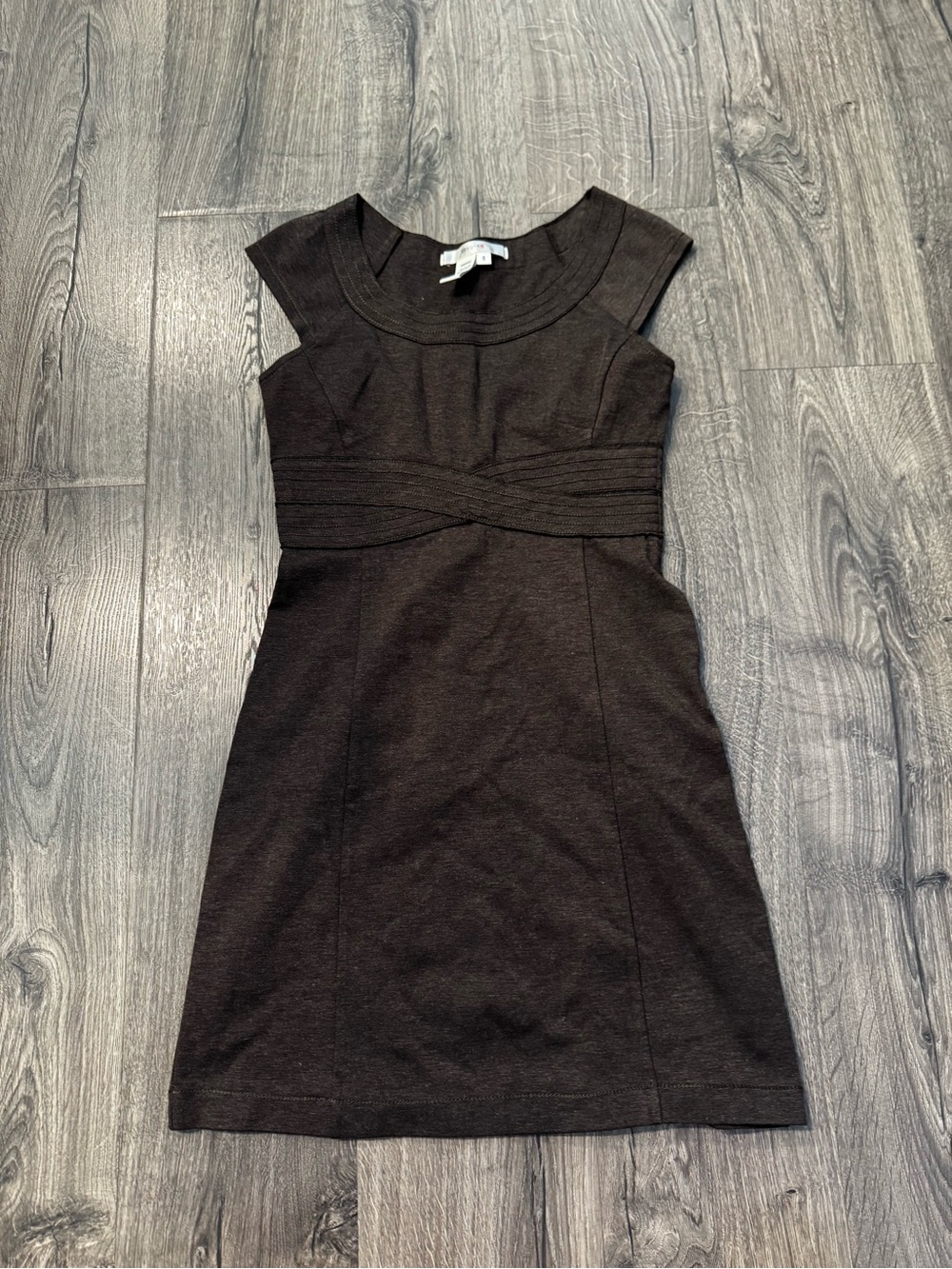 Studio M Dark Brown Cap-Sleeve Mini Dress size small women vintage Y2K
